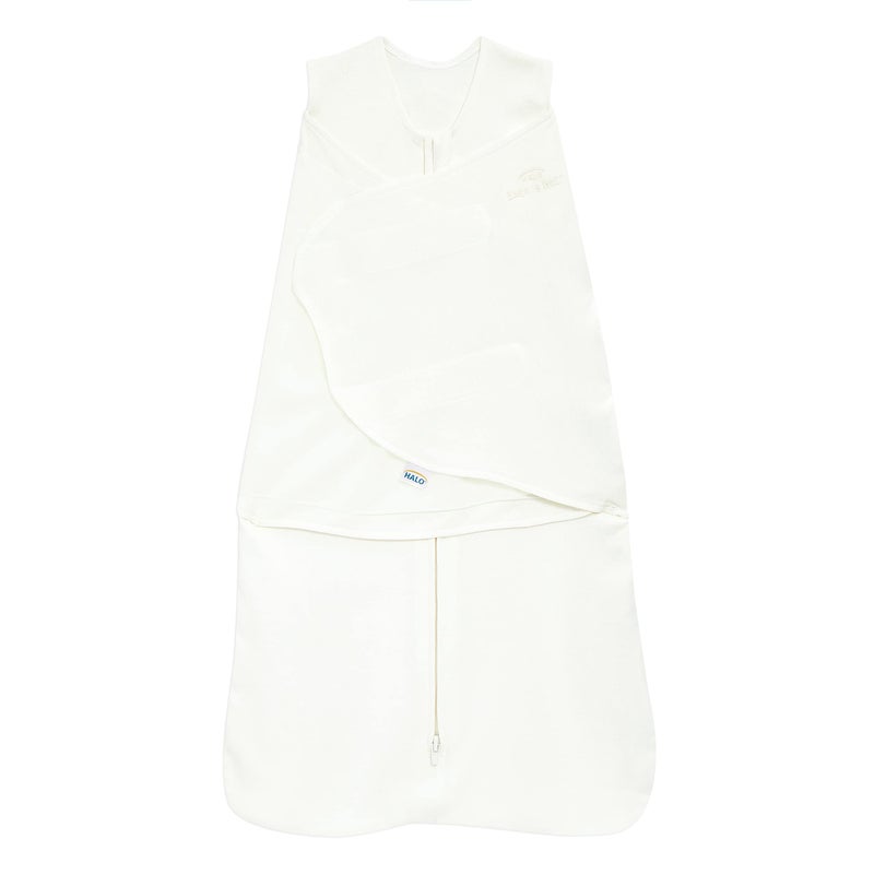 HALO 100% Cotton Sleepsack Swaddle, 3-Way Adjustable Wearable Blanket, TOG 1.5, Natural, Newborn, 0-3 Months - Image 1