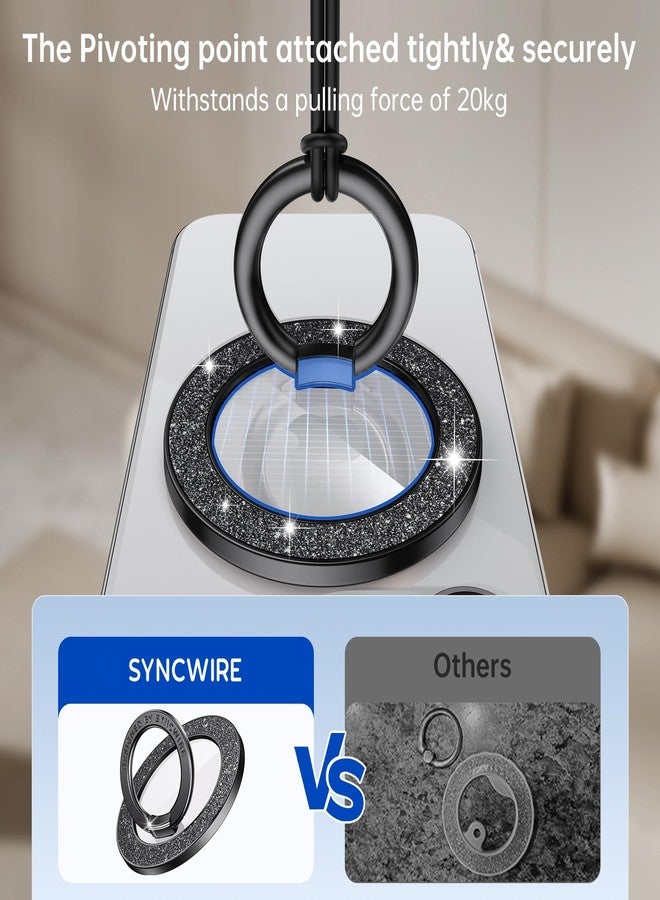 Syncwire Magnetic Phone Grip for MagSafe, Sparkle Ring Holder, Rotatable Kickstand Bling Ring Stand Removable MagSafe Accessories for iPhone 17 Pro Max 16 15 14 13, Android, Samsung etc. - Image 3