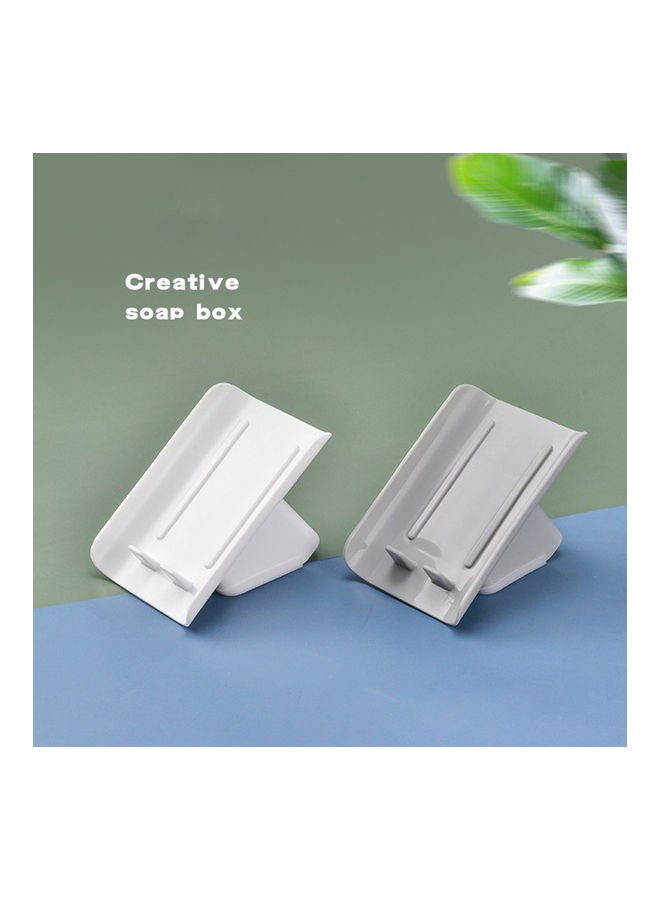 NIBEMINENT Non Adhesive Sponge Soap Draining Rack Holder Grey - Image 4