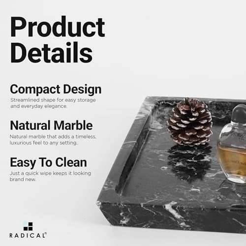 Radicaln Marble Serving Tray 10" Inches White Handmade Square Tray for Party Supplies Modern Serving Bowl & Food Trays for Party, Cafeteria Trays for Serving Food - Image 5