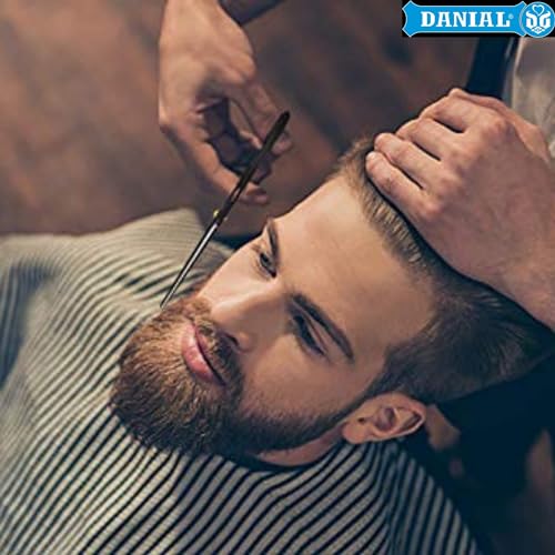 DANIAL 6.5" Black Coated Barber Scissors - Rust-Free, High Carbon Stainless Steel, Professional Hair Cutting, Beard & Moustache Trimming, Salon Accessories for Men, Women - Image 3