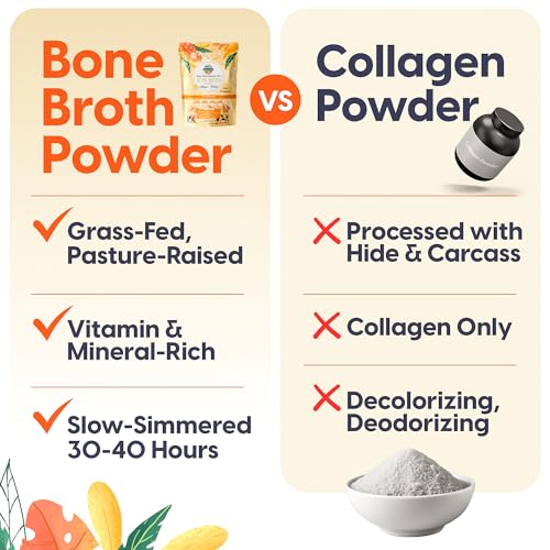 Paradise Naturals 100% Grass-Fed Natural Beef Bone Broth Powder + Active Probiotics, Collagen, 15g Protein, Non-GMO, Low Sodium, Gut Health, Paleo, Keto, Gluten-Free, for Healthy Skin, Hair, Joints - Image 5