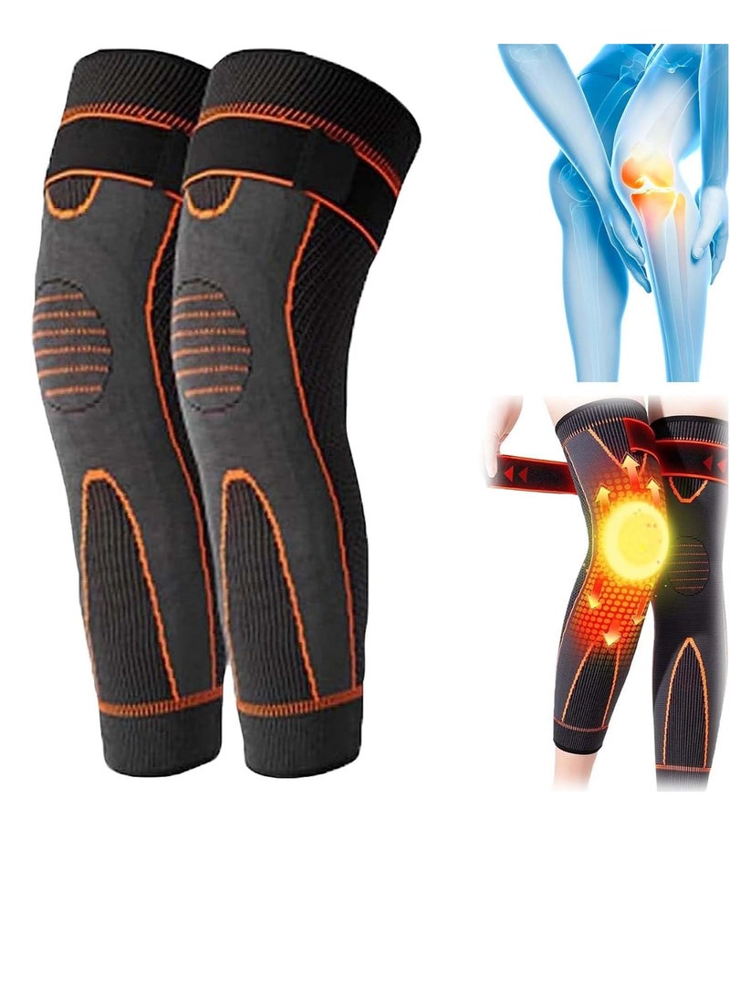 Plan A Foot Length Knee Compression Sleeve with Stabilizer, Self-Heating Foot and Knee Compression Brace, for Arthritis Pain and Support, Relieve Varicose Veins and Eliminate Leg Swelling(2)  - Image 2