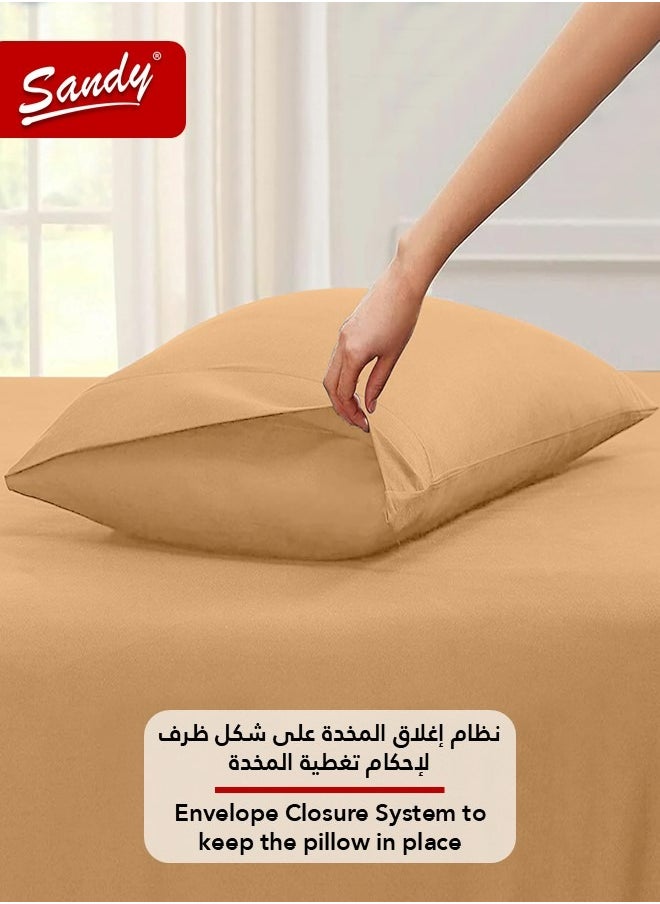 ساندي طقم شرشف سرير ساندي فاخر بجودة الفنادق مع غطاء وسادة، طقم من قطعتين، شديد النعومة وجيد التهوية وبارد, مقاس مفرد ونص 243 × 167 سم, جملي  - Image 5