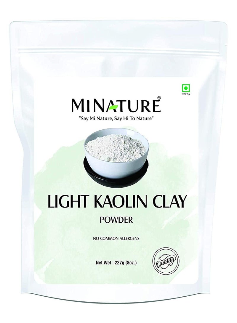 mi nature Light Kaolin Clay Powder | Pure & Natural | For Facial Clay Mask, Exfoliator| 227g (8oz) (0.5 lb)