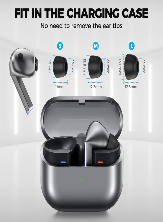 AhaStyle Memory Foam Earbud Tips for Samsung Galaxy Buds3 Pro (2024)【Fit the Charging Case】3 Pairs S/M/L Ultimate Comfort Noise Canceling Memory Foam Ear Replacement Tip for Samsung Galaxy Buds Pro 3 - Image 4