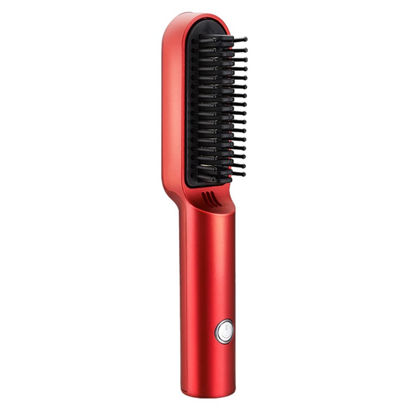 USB Cordless Hair Straightener Comb Ceramic Hair Straightener Brush Travel Portable Chargeable Hair Curler - Image 1
