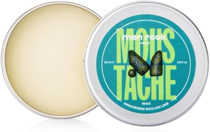 Men Rock Oak Moss Moustache Wax 25ml Soothing Formula with Argan Oil Perfect for Shaping Styling Taming Promotes Soft Hair Growth - Image 1