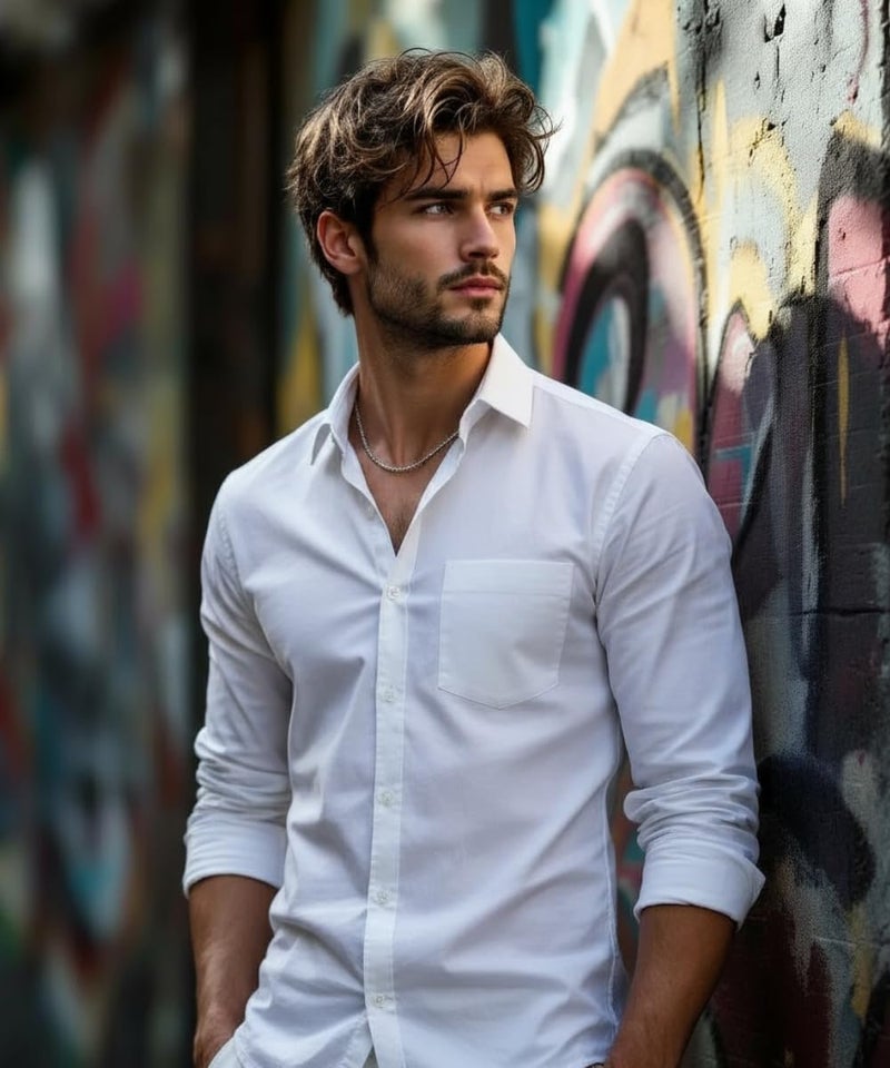 Glowic Men's Plain Casual Shirt | Cotton Soft & Breathable Fabric | Full Sleeve Comfort Fit Stylish Solid Shirts for Office (in, Alpha, XL, Regular, White) - Image 3