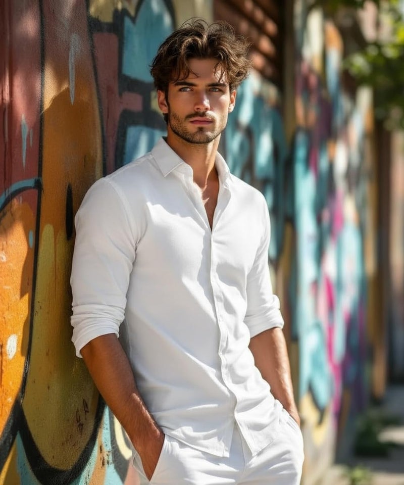 Glowic Men's Plain Casual Shirt | Cotton Soft & Breathable Fabric | Full Sleeve Comfort Fit Stylish Solid Shirts for Office (in, Alpha, XL, Regular, White) - Image 4
