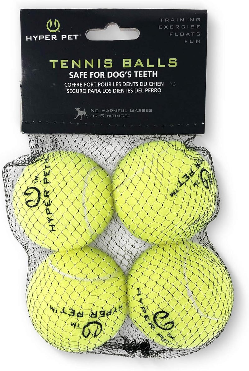 Hyper Pet Tennis Balls for Dogs - Safe and Fun Fetch Toy, 4 Pack of 2.5" Green Balls - Image 1