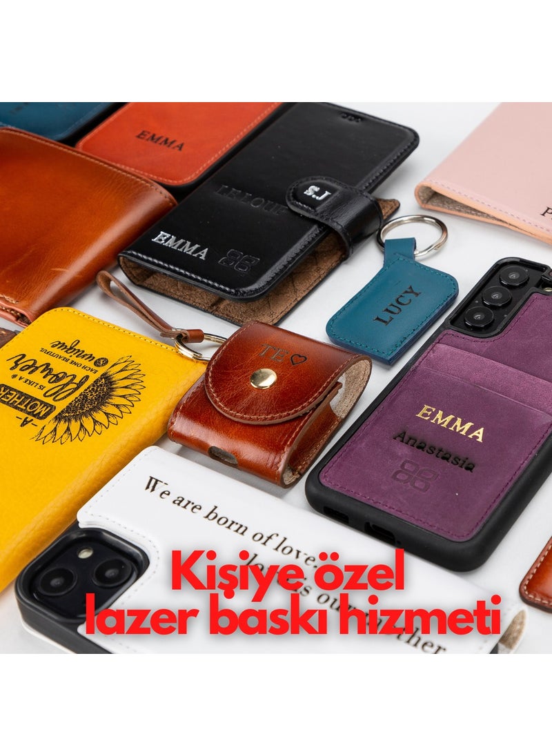 PLM - Apple iPhone 14 Pro Max Compatible Leather Wallet Case Mwwn RST2EF Taba - Image 1