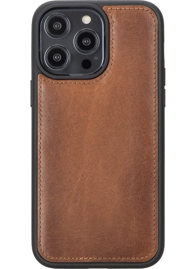 PLM - Apple iPhone 14 Pro Max Compatible Leather Wallet Case Mwwn RST2EF Taba - Image 1