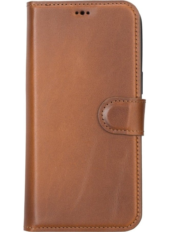 PLM - Apple iPhone 14 Pro Max Compatible Leather Wallet Case Mwwn RST2EF Taba - Image 1