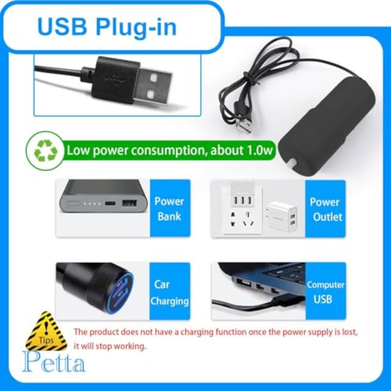 USB Mini Aquarium Air Pump with Sponge Filter and Air Stone, Quiet Portable Oxygen Pump for Shrimp, Nano Fish Tanks, Travel Use, Battery-Free USB Air Pump for Small Fish Tank Accessories PA152-1 - Image 4