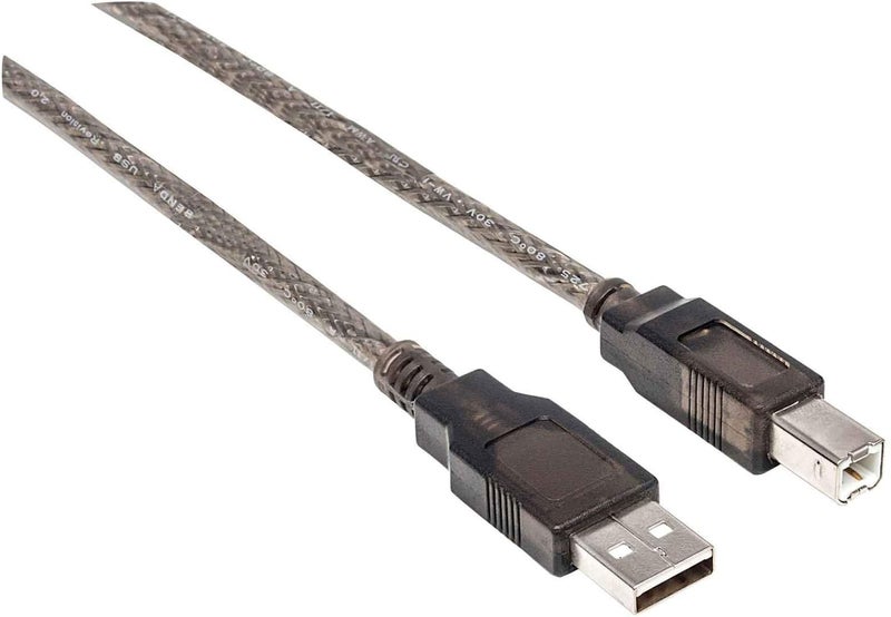 Manhattan USB-A to USB-B Cable, 15m, Male to Male, Active, Black, 480 Mbps (USB 2.0), Built-in Chipset With Amplification, Hi-Speed USB, Three Year Warranty, Polybag - Image 2