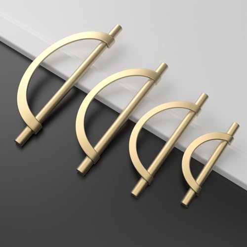Amerdeco 10 Pack Brushed Gold Cabinet Pulls, 7.5 Inch(192MM) Hole Centers, Kitchen Cabinet Handles, Hardware, Drawer Pulls - Image 2