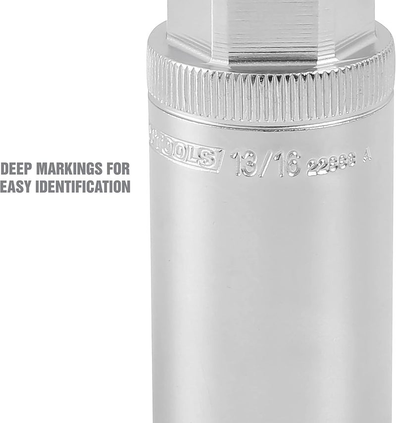 OEMTOOLS 22883 13/16" Magnetic Spark Plug Socket, 3/8" Drive, 2.5" Deep, Alloy Steel, Strong Magnet Holds Plug Securely, For Vintage and Modern Passenger Vehicles - Image 5