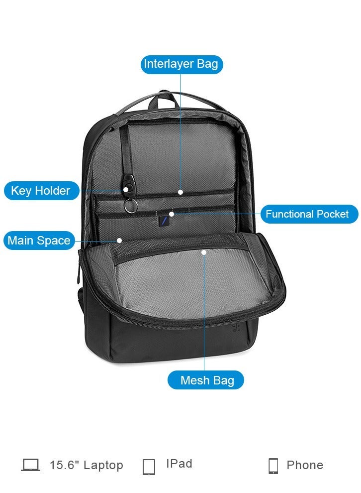 ARCTIC HUNTER Unisex Slim Laptop Backpack 9 L Durable Premium Water-resistant Shoulder Daypack for Office Business Travel College School, B00574 - Black - Image 4