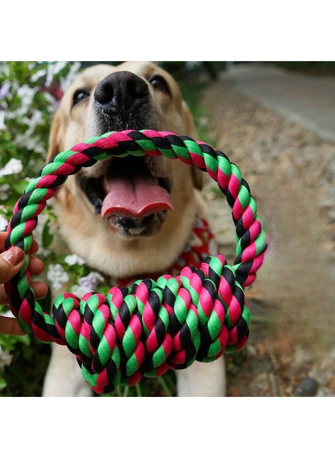 لعبة كلب عقدة للمضغ العدواني حبل مضغ قوي تنظيف الأسنان لون عشوائي 1 قطعة - Image 3