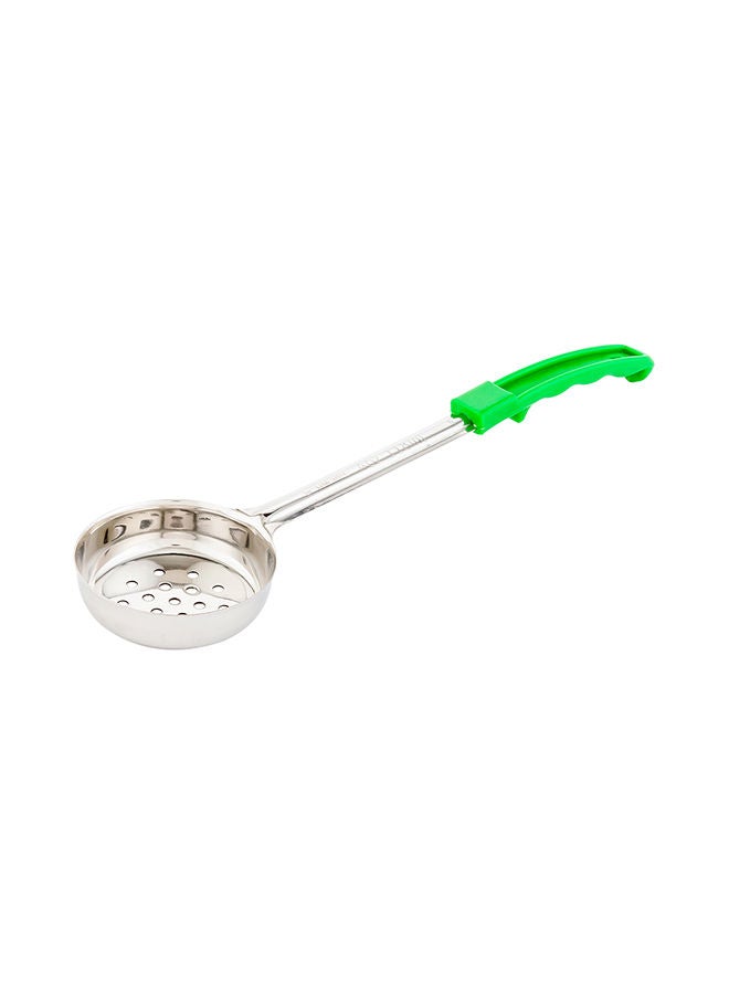 Restaurantware Met Lux 4 Ounce Portion Ladle, 1 Perforated Portion Serving Spoon - Green Handle, Dishwashable, Stainless Steel Slotted Serving Utensil, Multipurpose, For Serving Pasta - Image 4