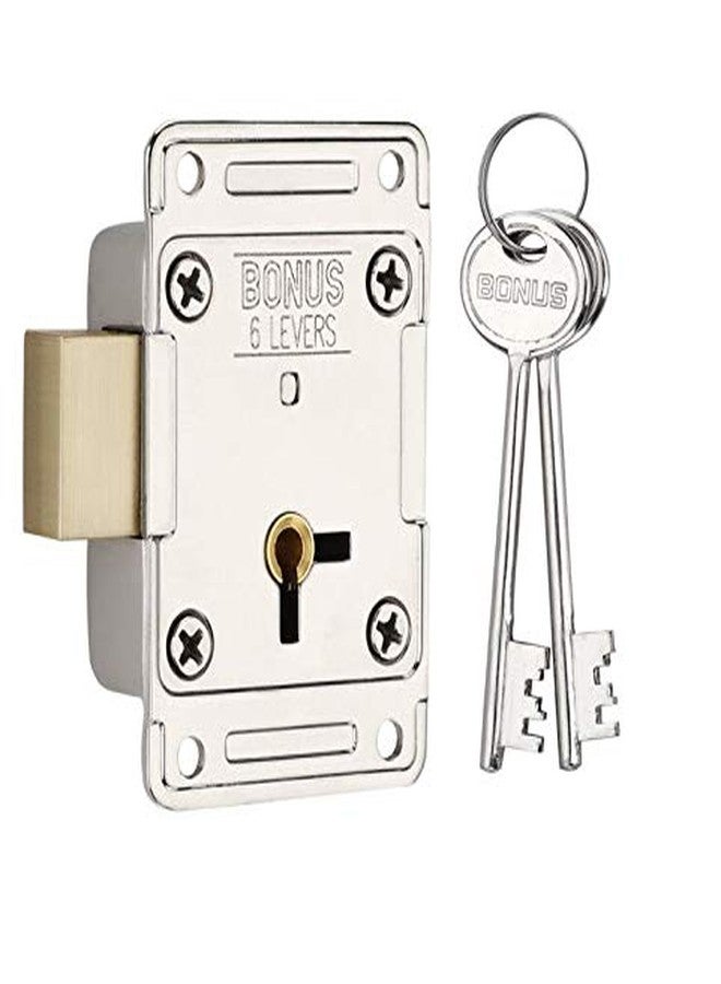 Bonus Cupboards Locks LV-65 (Size-Universal Fitment)(Material-Mild Steel)(Silver Colour)(Nickel Finish) - Image 1