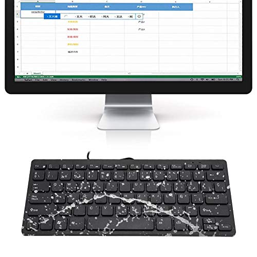 Wendry Mini Keyboard Wired Ultra-Thin 78 Keys USB Keyboards,Portable Spanish Keyboard USB for Desktop Computer,Suitable for Both Office and Games,Black - Image 5