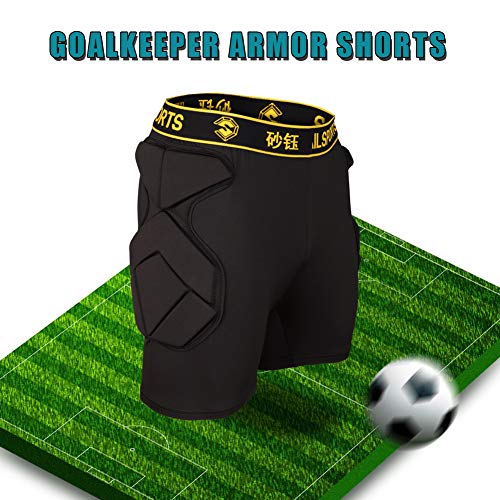 Shinestone Adult Men's Goalkeeper Armor BodyShield Padded Compression Shorts with Sponge Protector for Football Baseball(Shorts-01, Large) - Image 3
