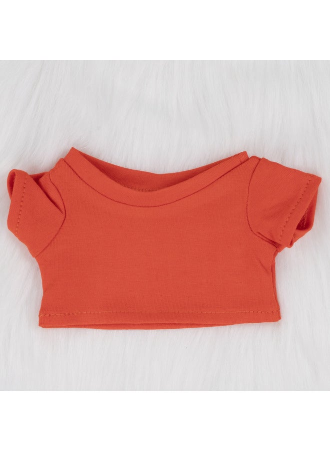 Doll 10/15cm20cm Cotton Doll Black And White Short Sleeve T-shirt Doll Doll Clothes Can Add LOGO Pattern-Specifications:20cm-Color:Orange-red T-shirt  - Image 1