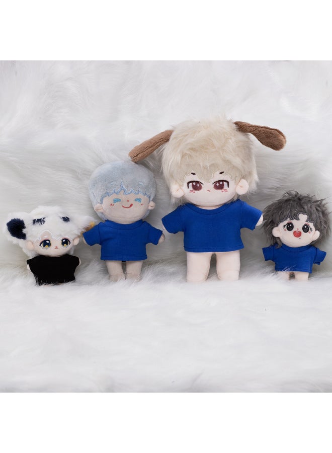 Doll 10/15cm20cm Cotton Doll Black And White Short Sleeve T-shirt Doll Doll Clothes Can Add LOGO Pattern-Specifications:20cm-Color:Orange-red T-shirt  - Image 3