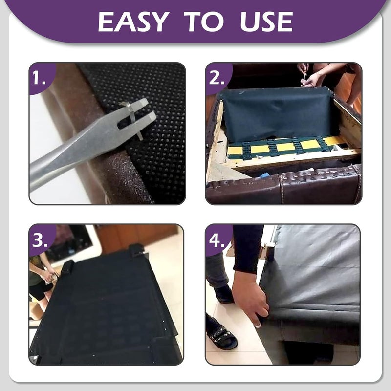 Swpeet 5Pcs 60 Inch x 3 Yard Upholstery Black Fabric Dust Cover Fabric Replacement and Tack Lifter U Tip Nail Puller with Staple Remover Kit, Bottom Cloth Non Woven Dust Cover - Image 4