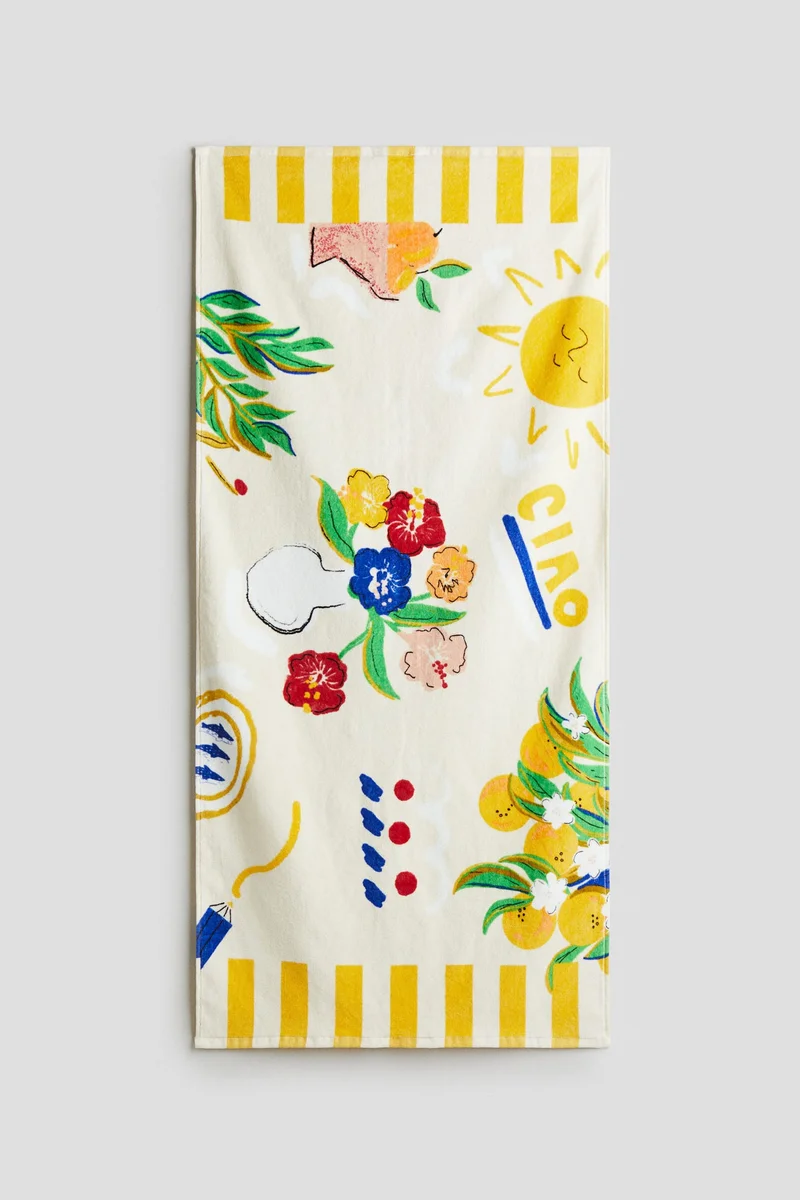 H&M Patterned cotton terry bath towel