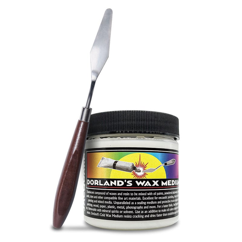 Moshify Jacquard Dorlands Wax 4fl oz - Cold Wax Medium Made in USA - Oil Painting - Watercolor Sealer - Bundled with Moshify Palette Knife - Image 1