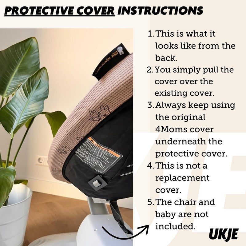 Ukje Protective Cover Compatible with 4moms RockaRoo or MamaRoo 5 MultiMotion Baby Swing Baby Swing Liners Baby Rocker Cover Easy to Install Easy to Wash Handmade in Europe  Miffy - Image 5