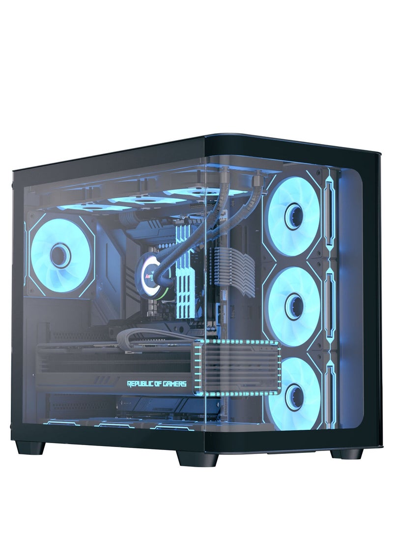 إيروكول - كيس كمبيوتر ايروكول P500C ARGB أسود ميد تاور ATX مع زجاج مقوى ومراوح ARGB - Image 1