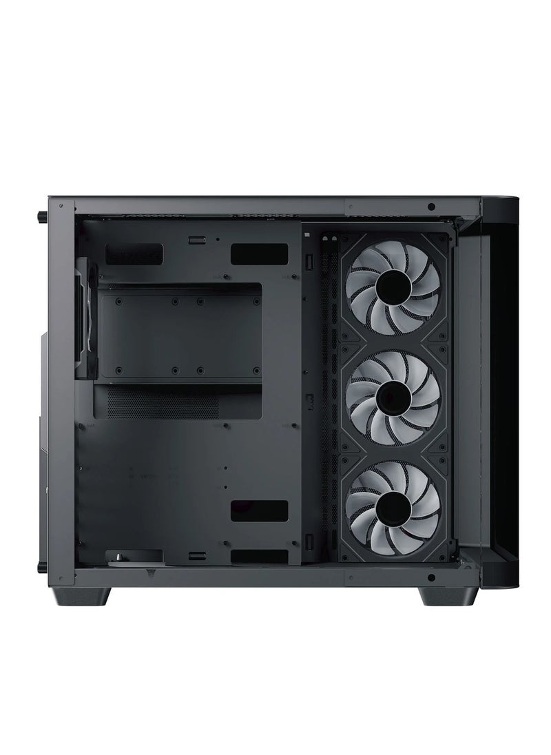 إيروكول - كيس كمبيوتر ايروكول P500C ARGB أسود ميد تاور ATX مع زجاج مقوى ومراوح ARGB - Image 1