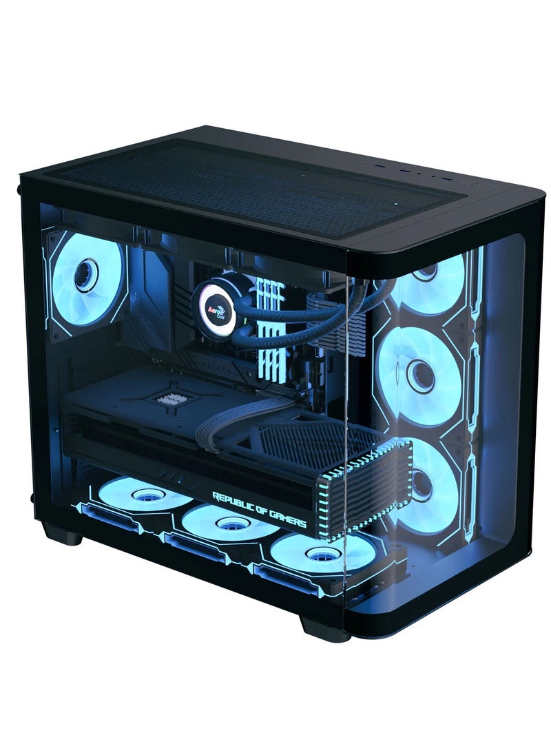 إيروكول - كيس كمبيوتر ايروكول P500C ARGB أسود ميد تاور ATX مع زجاج مقوى ومراوح ARGB - Image 1