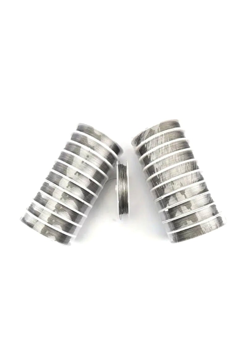 Generic - 10 Roll 0.4mm Silver Color Jewelry Copper Wire Strong Alloy Copper Wire Metal Wire - Image 1