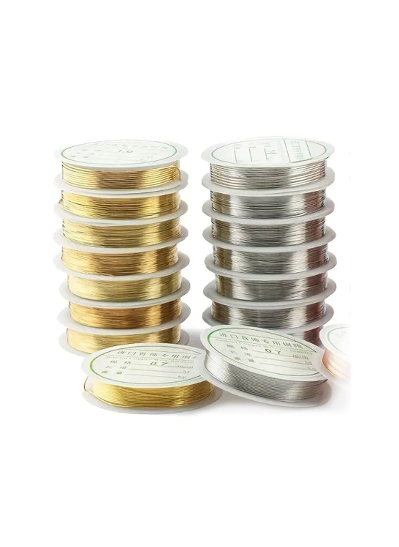 Generic - 10 Roll 0.4mm Silver Color Jewelry Copper Wire Strong Alloy Copper Wire Metal Wire - Image 1