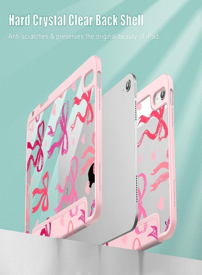 May Chen for iPad (A16) 11th Generation Case 11 Inch 2025, iPad 10th Gen Case 2022 10.9 inch, Built-in Pencil Holder with Shockproof Cover Clear Transparent Back Shell Auto Wake/Sleep, Bow Ribbon - Image 4