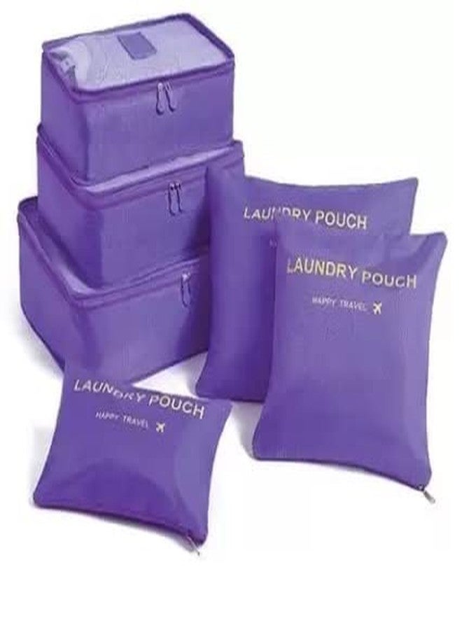Everbuy® Set of 6 Packing Cubes Travel Organizer (Purple) - Image 1