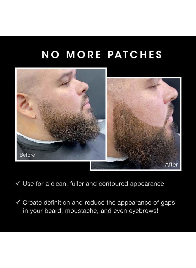 Pacinos Beard Pencil Filler - Water Proof, Long Lasting Coverage & Natural Finish - Beard, Moustache & Eyebrows - Micro-Fork Tip for Seamless Application - Includes Bristle Brush for Blending (Black) - Image 2