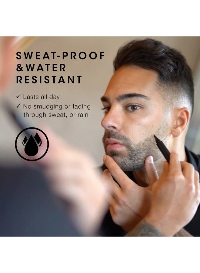 Pacinos Beard Pencil Filler - Water Proof, Long Lasting Coverage & Natural Finish - Beard, Moustache & Eyebrows - Micro-Fork Tip for Seamless Application - Includes Bristle Brush for Blending (Black) - Image 4