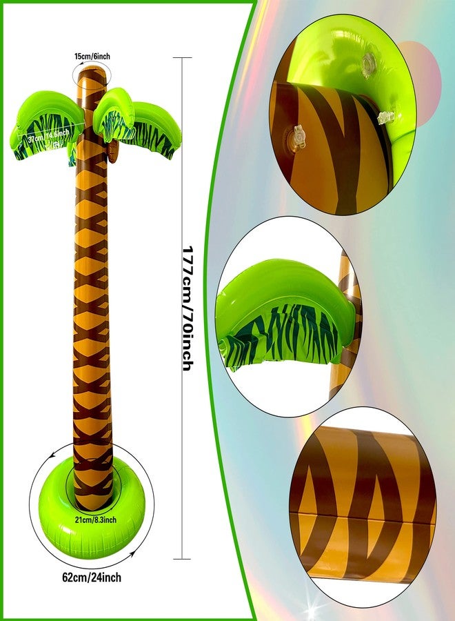 Cotiny 8 Pack 66 Inch Giant Inflatable Trees Palm Tropical Tree Pool Floats for Swimming Pool Decor Outdoor Activities Hawaiian Party Supplies - Image 2