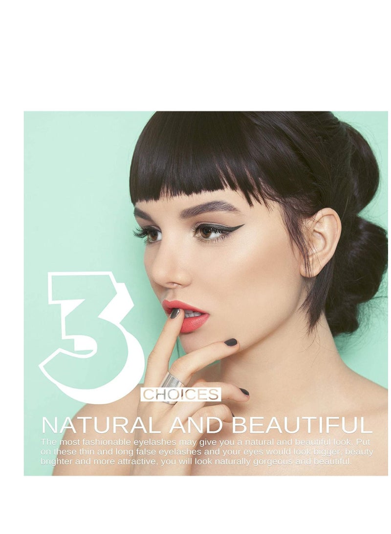 SYOSI Natural Magnetic Eyelashes with Eyeliner Kit, Lightweight Magnetic Lashes Natural Look, 3Pairs Reusable False Lashes Kit, No Glue Needed Reusable Easy to Use 3Pair - Image 2