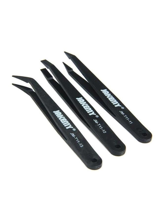 JAKEMY 3-Piece Repairing Tweezers Set Black - Image 2