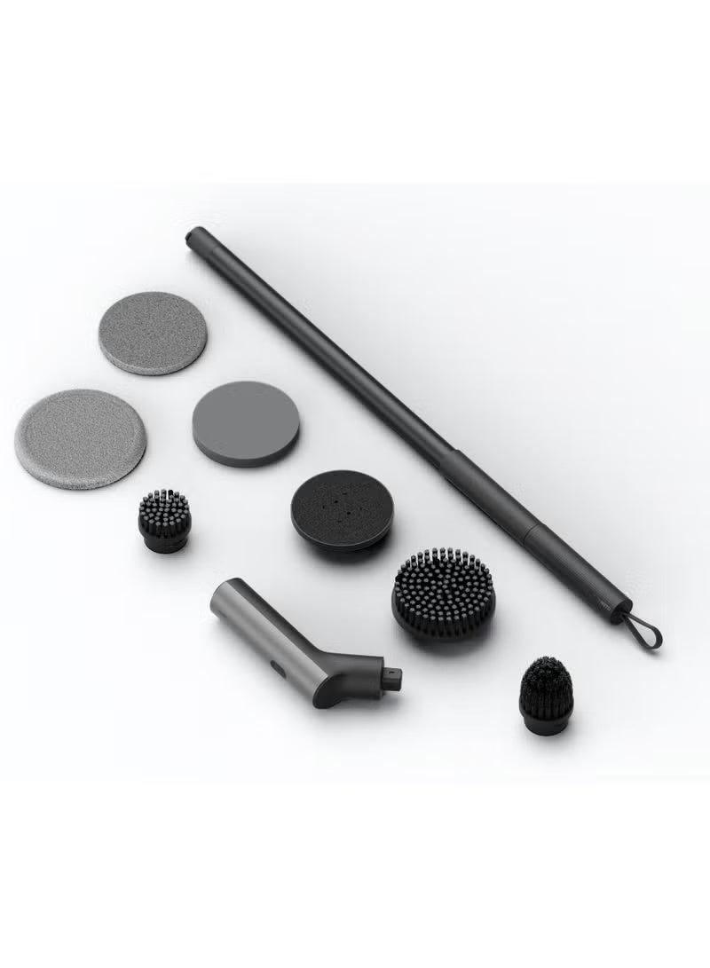 هوتو HOTO Electric Spin Scrubber, IPX7 Full Body Waterproof Bathroom Cleaning Brush, Max 22 in-lb, Shower Scrubber Brush with Long Handle, 6 Brush Heads, Power Scrubber for Shower, Bathroom, Floor, Tile - Image 3