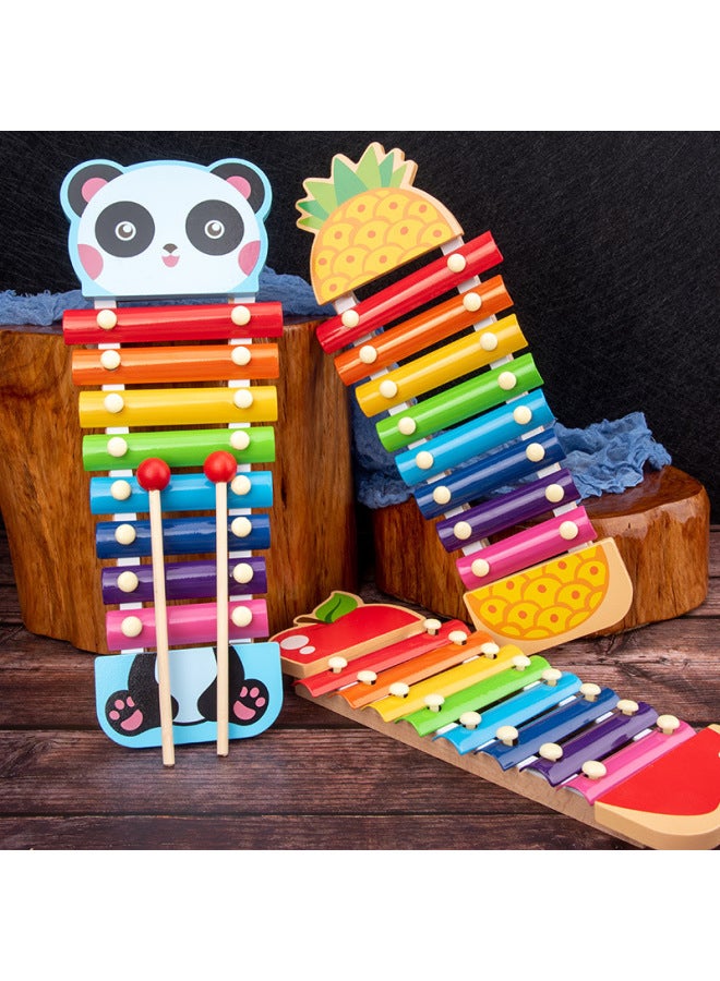 Infant Children's Wooden Eight-tone Knockout Early Education Baby Educational Musical Instruments 1-2-3 Years Old Wooden Knockout Toy-Color:Lobster - Image 2