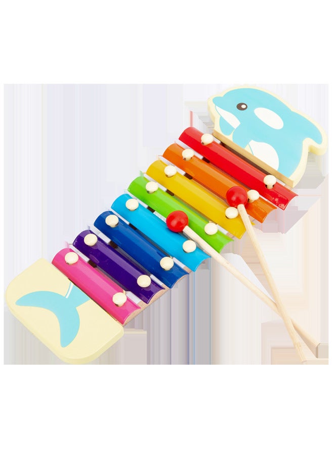 Infant Children's Wooden Eight-tone Knockout Early Education Baby Educational Musical Instruments 1-2-3 Years Old Wooden Knockout Toy-Color:Lobster - Image 5