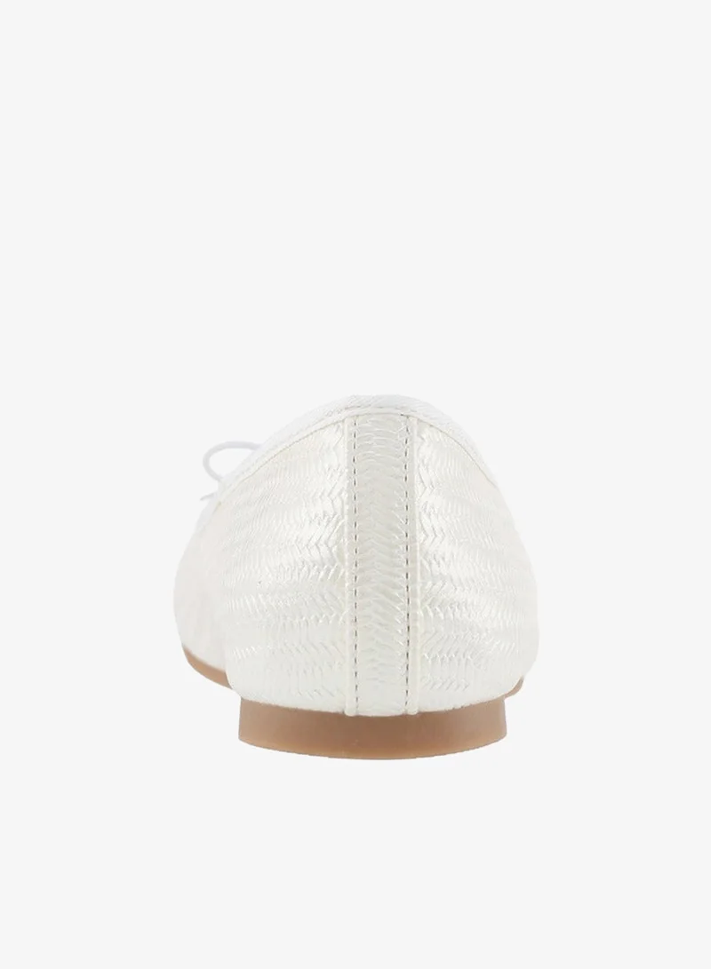 Little Missy WHITE Girls Textured Ballerina Shoes for Women | Best Price UAE